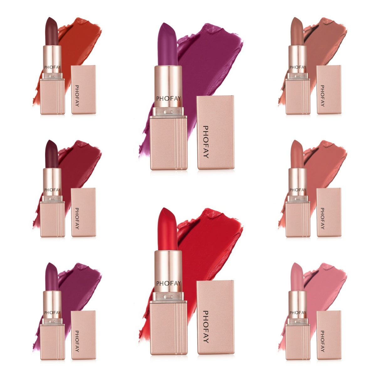 PHOFAY Long-Lasting Matte Lipstick – Smooth, Bold, & Hydrating Lip Color