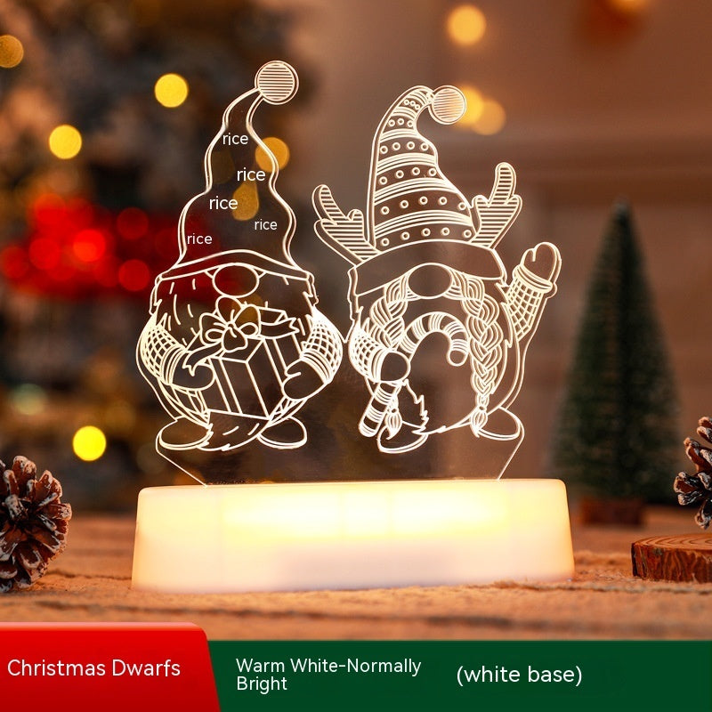 3D Acrylic LED Christmas Lamp – USB Night Light for Kids, New Year & Valentine’s Day Decoration, Holiday Gift Ornament