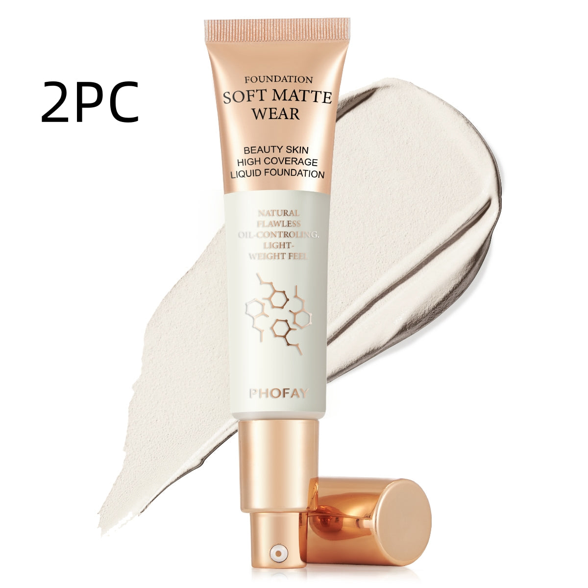 PHOFAY Full Coverage Liquid Foundation – Long-Lasting Matte, Smooth Finish