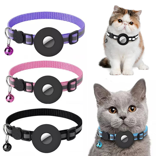 Reflective AirTag Dog & Cat Collar – Waterproof Protective Holder