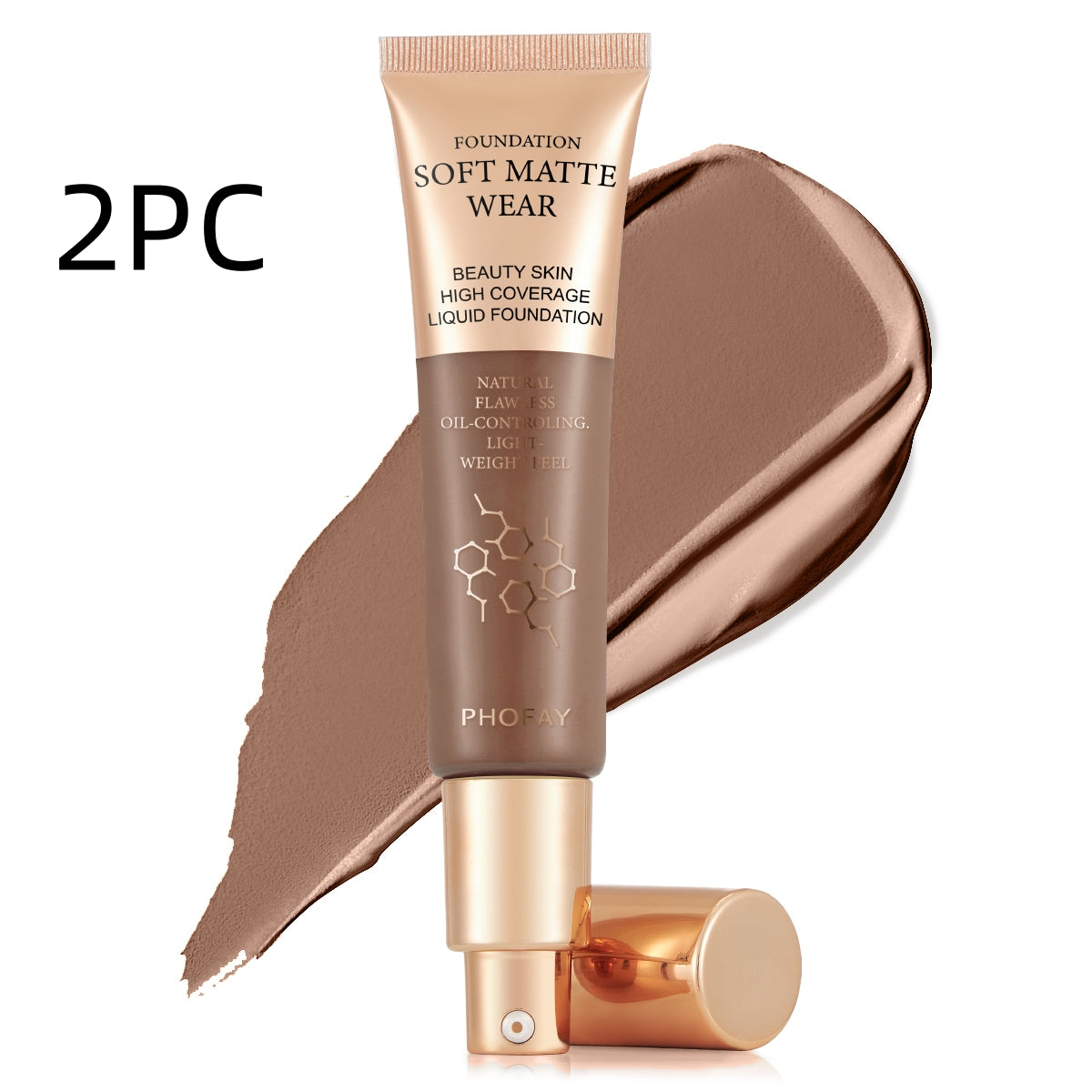 PHOFAY Full Coverage Liquid Foundation – Long-Lasting Matte, Smooth Finish