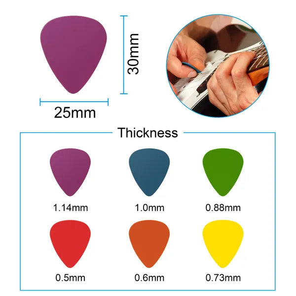 12-Pack Standard Acoustic & Electric Guitar Picks – Durable Guitar Plectrums