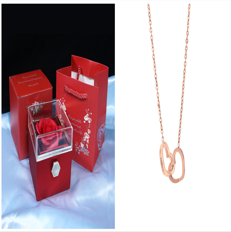 Rotating Soap Flower Rose Gift Box – Creative Jewelry & Valentine’s Day Gift for Women