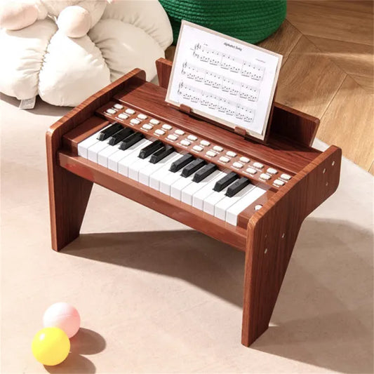 25 Keys Mini Digital Piano for Kids – Lighted Teaching Mode with 6 Tones & 15 Demo Songs