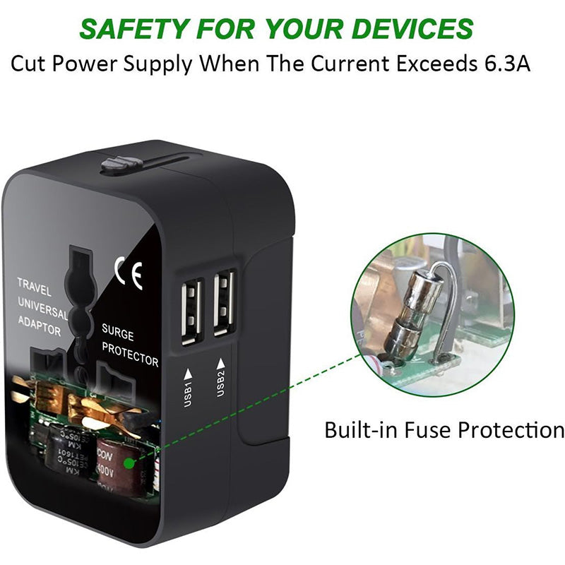 Worldwide Universal Travel Adapter All-in-One Wall Charger