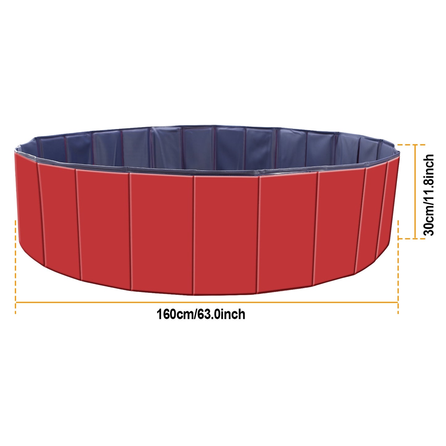 Foldable Pet Swimming Pool – 63"x63"x11.8" PVC Dog & Cat Bathing Tub, Outdoor/Indoor Play Pool