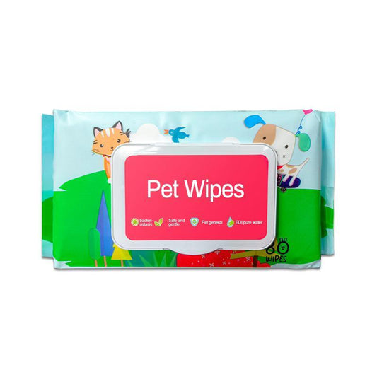 Dog & Cat Wet Wipes – Fragrance-Free, Plant-Based, Hypoallergenic | Gentle Cleansing & Deodorizing for Paws, Ears, Fur, Eyes & Butt