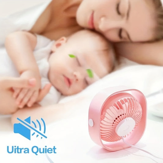 Random Color Mini Rechargeable Desktop Fan Portable & Quiet