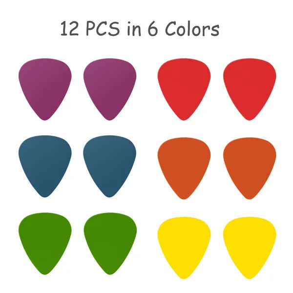 12-Pack Standard Acoustic & Electric Guitar Picks – Durable Guitar Plectrums
