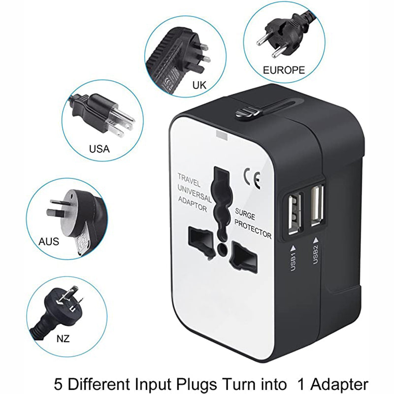 Worldwide Universal Travel Adapter All-in-One Wall Charger