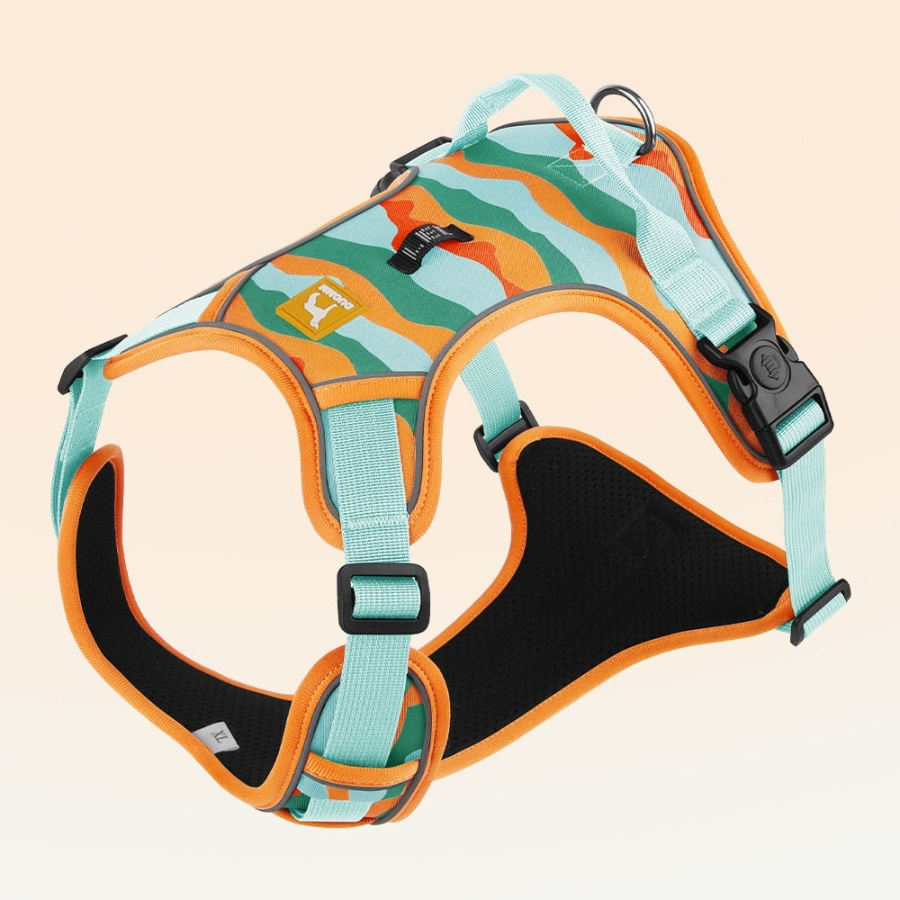 Reflective Dog Chest & Back Harness with Hand-Held Rope Leash – Secure Commuter Walking Gear