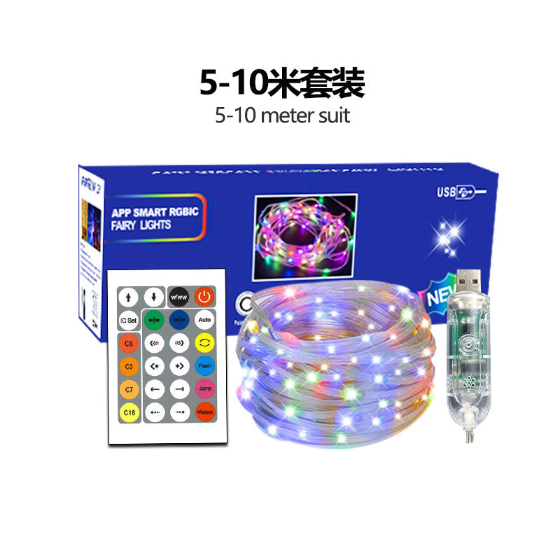 RGB LED Rope Lights Outdoor 200 LEDs With Remote Control