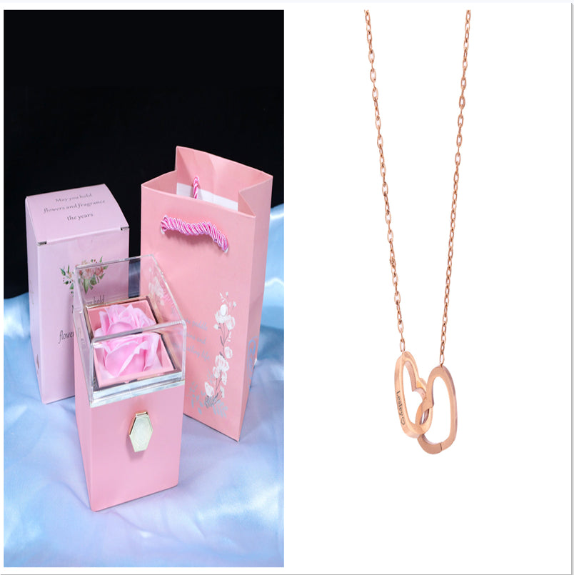 Rotating Soap Flower Rose Gift Box – Creative Jewelry & Valentine’s Day Gift for Women