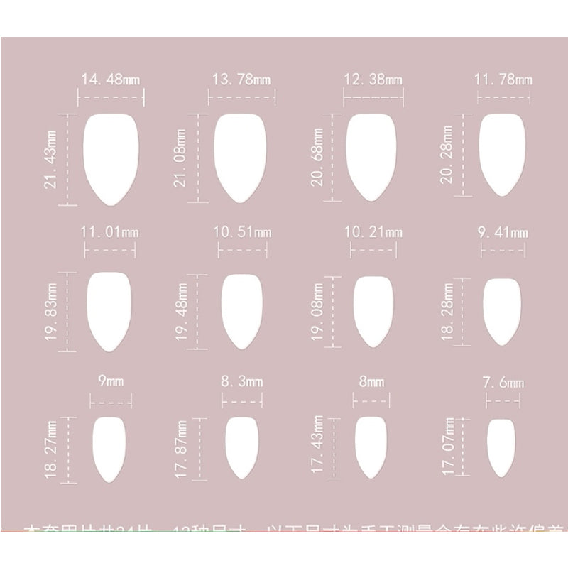 24PCS Minimalist Short Press-On Nails – Oval & Almond French Tip Fake Nails