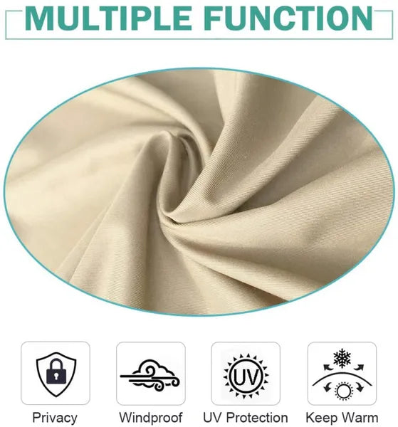 Elegant Beige Wool Outdoor Curtain Panel 50x120