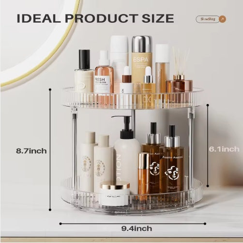 2-Pack Double-Layer Rotating Spice Rack – Spinning Organizer for Kitchen Counter