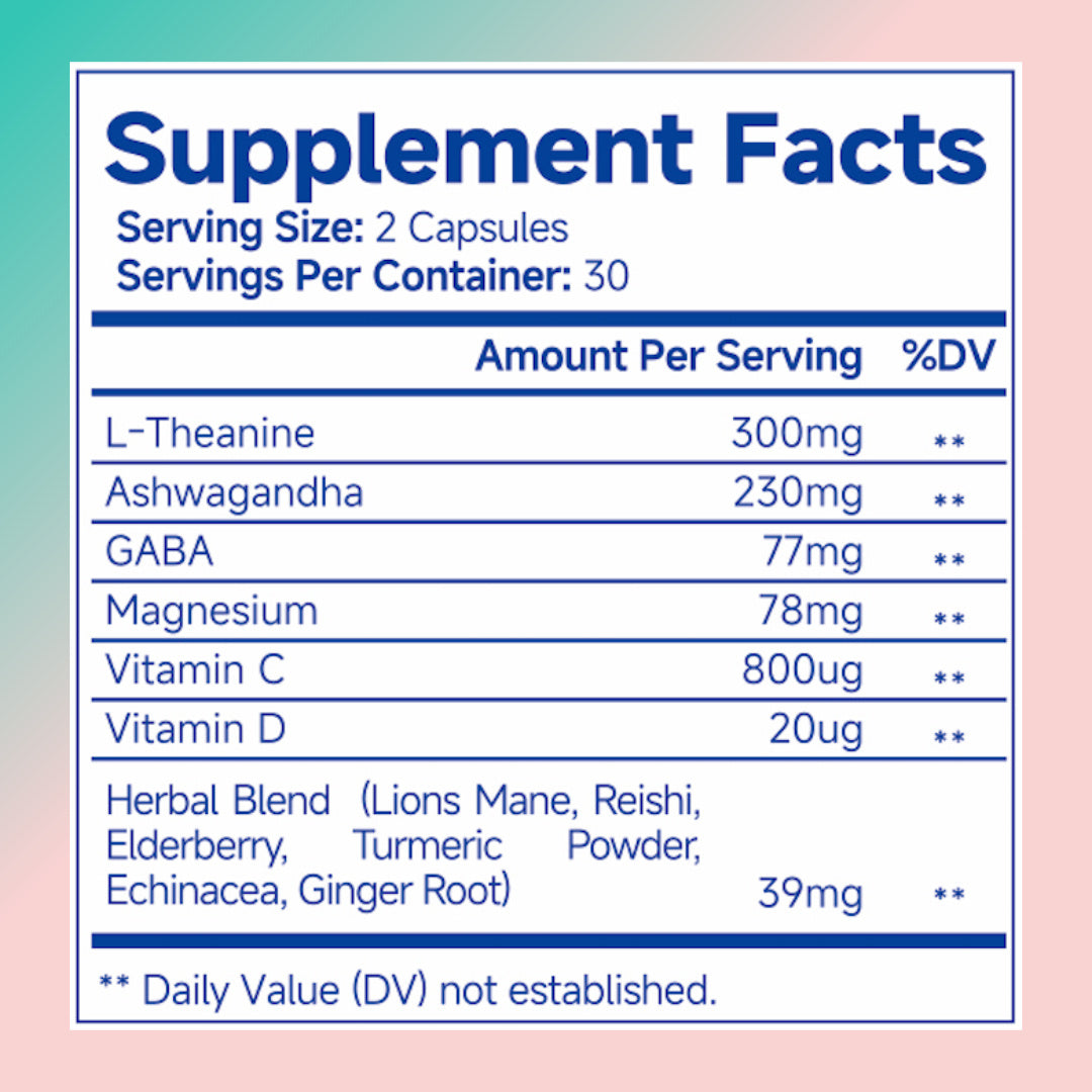 Ashwagandha for Women with L-Theanine & Magnesium – Stress Relief, Anxiety Support, Focus & Relaxation Supplement