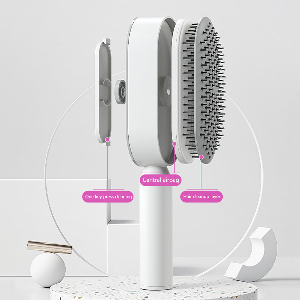 Self-Cleaning Hair Brush – Scalp Massage & Anti-Static Comb