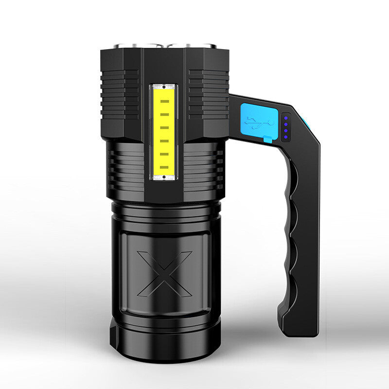 USB Rechargeable LED Flashlight COB Spotlight 4 Modes Waterproof
