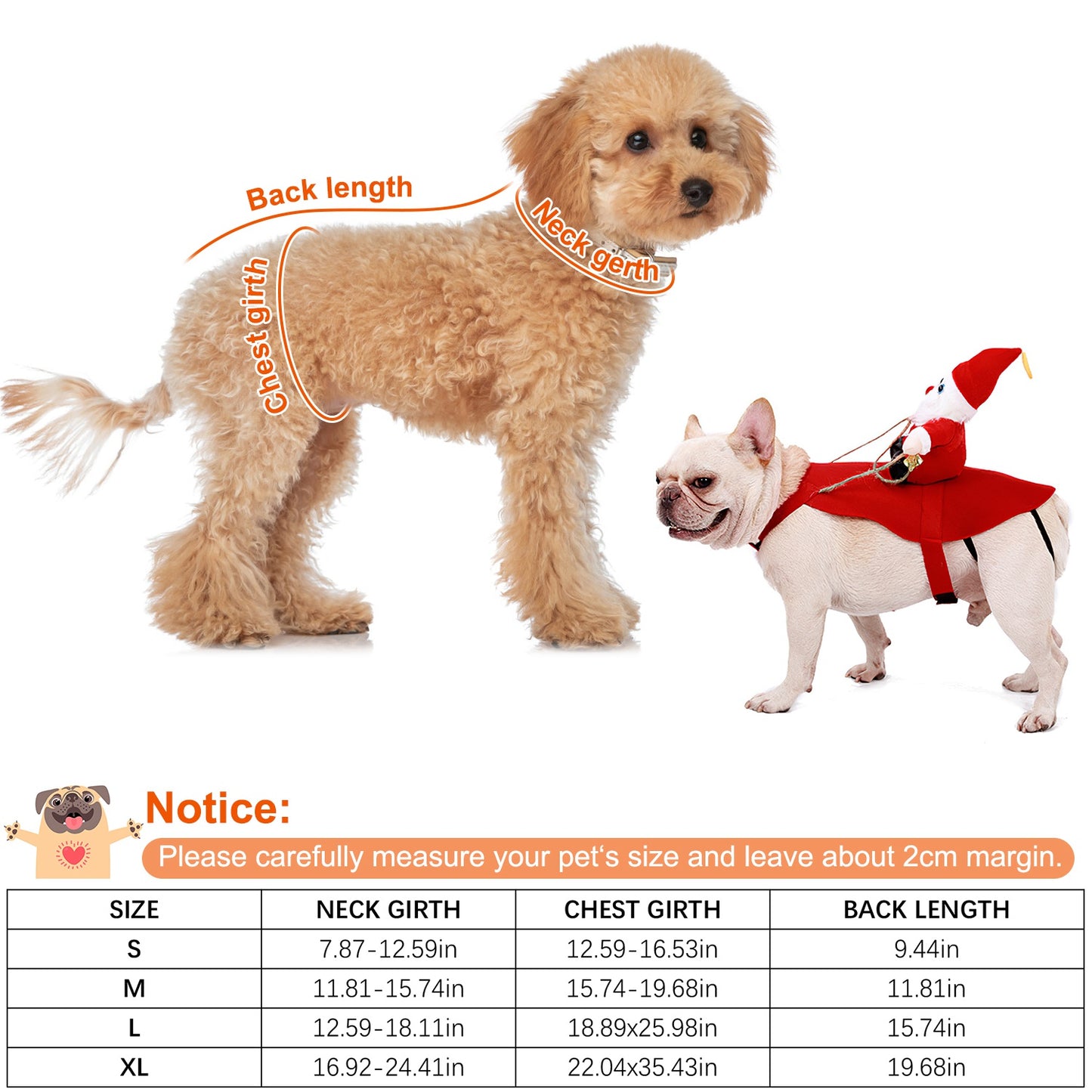 Pet Christmas Costume – Santa Claus Dog & Cat Winter Coat with Bell | Red Holiday Outfit (S–XL)