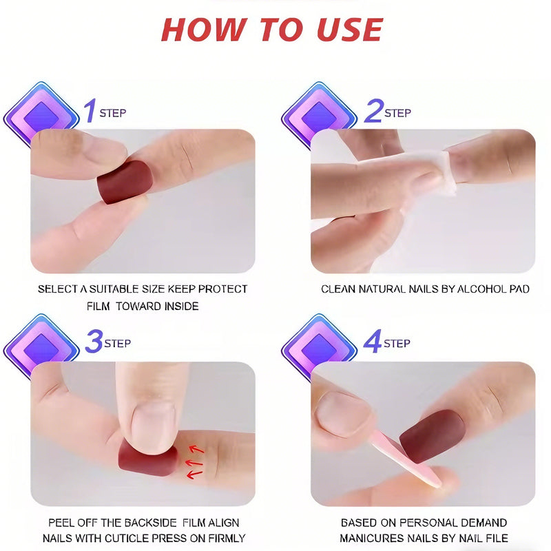 24PCS Minimalist Short Press-On Nails – Oval & Almond French Tip Fake Nails