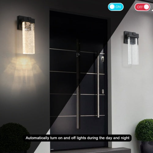 2-Pack Outdoor Transparent LED Crystal Wall Lights With Sensor