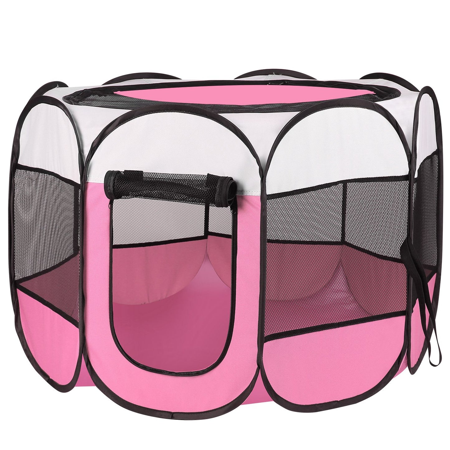 Pink & Blue Portable Foldable Pet Tent Exercise Pen – Indoor & Outdoor Kennel with Removable Zipper Top & Bottom, Water-Resistant for Dogs, Cats & Small Pets