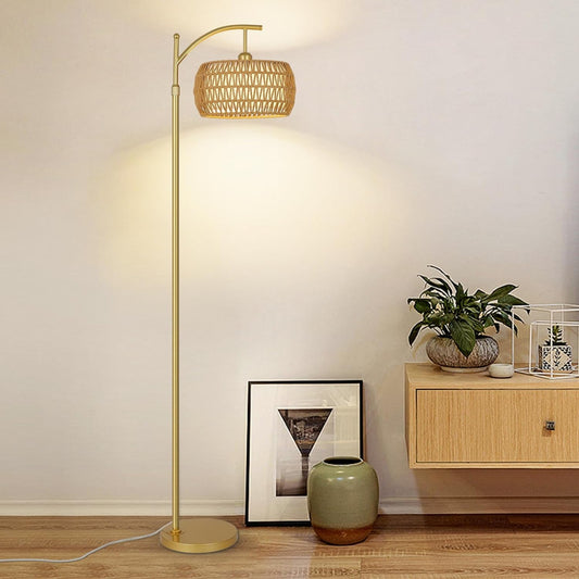LED Gold Floor Lamp 3 Color Temperatures Remote Dimmable