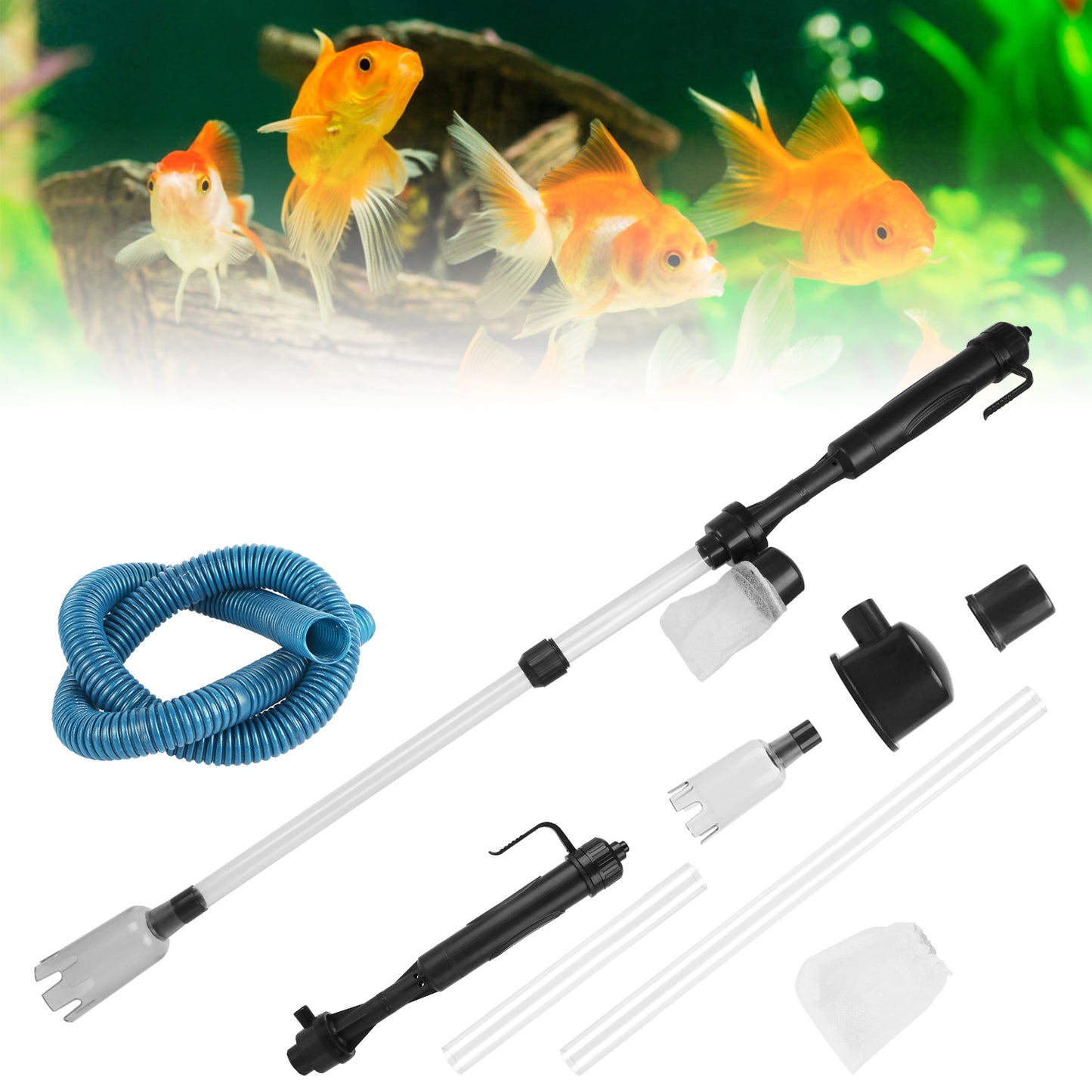 Battery-Operated Aquarium Gravel Vacuum Cleaner – Fish Tank Water & Gravel Cleaner