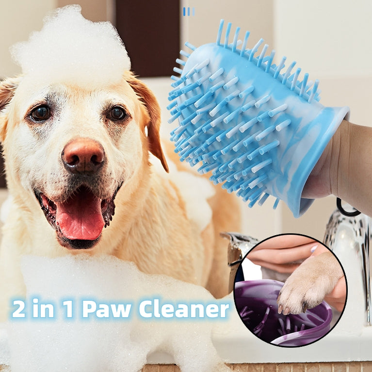 2-in-1 Dog Paw Cleaner Cup – Soft Pet Foot Washing Brush, Portable Paw Cleaning Bucket for Dogs