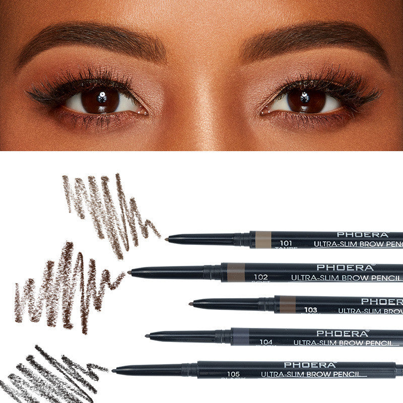 PHOERA 5-Color Thin Eyebrow Pencil – Long-Lasting, Smudge-Proof, Natural Look