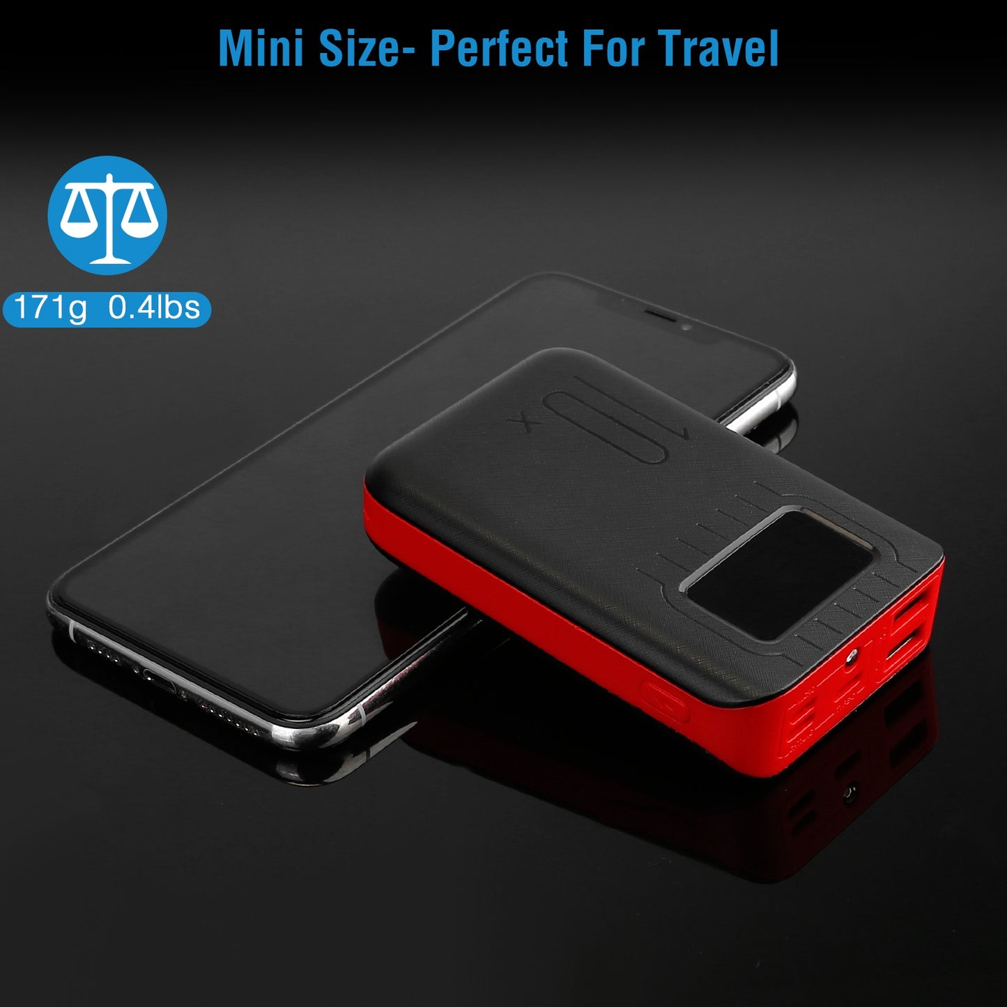 1W Portable Power Bank With Dual USB, LCD, Flashlight & Multi Input