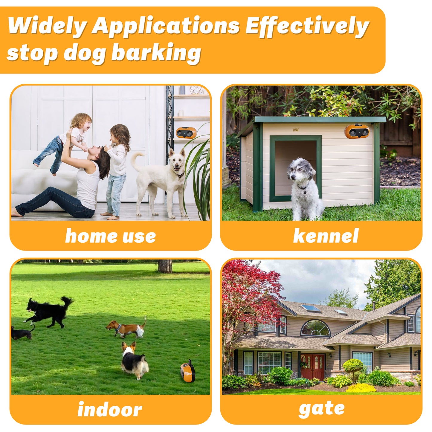 Ultrasonic Dog Bark Deterrent Anti-Barking Device 3 Modes 50FT Range Indoor & Outdoor for All Dog Sizes