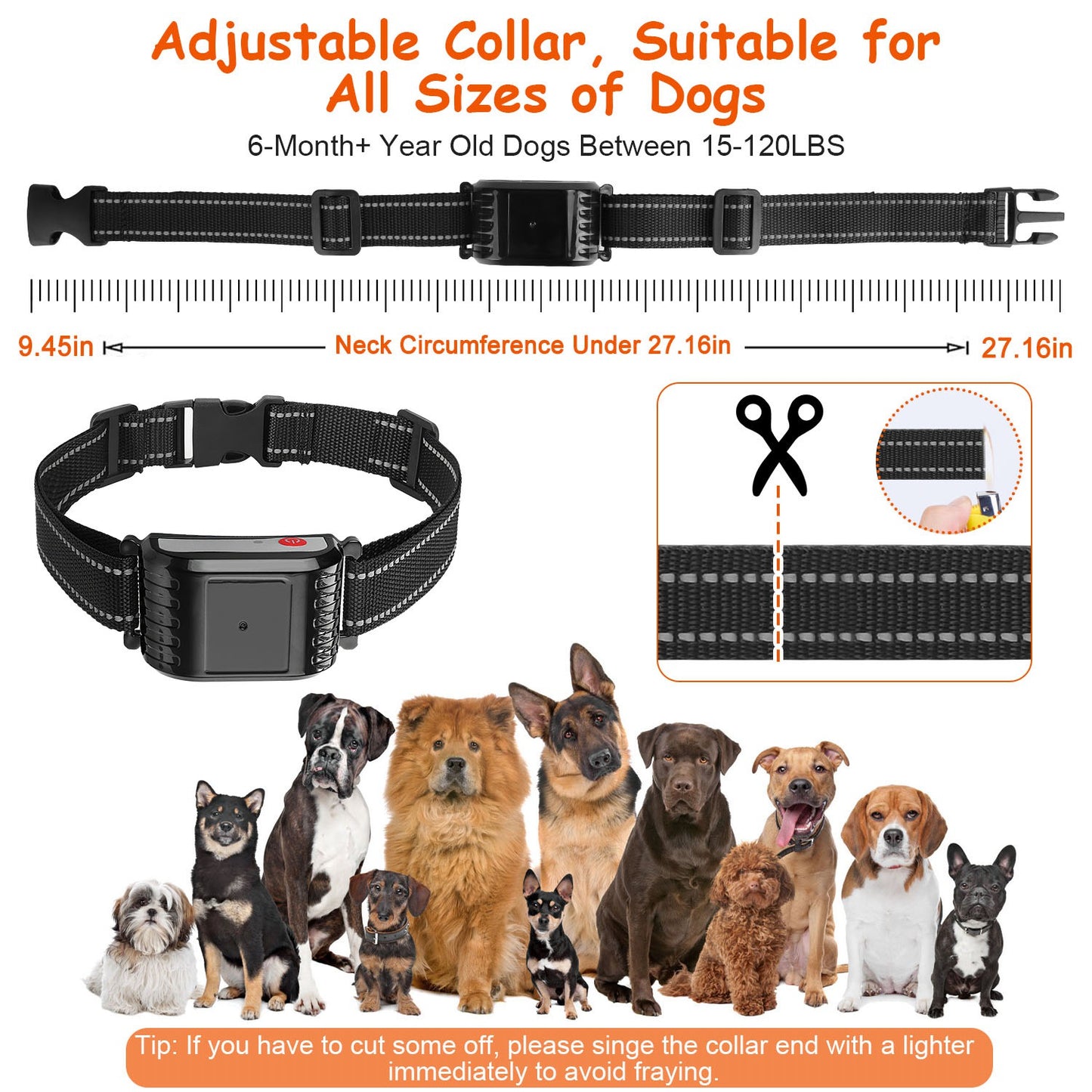 “Wireless Dog Fence Training Collar – 990FT Range, IPX6 Waterproof, Remote with Beep, Vibration & Shock Modes, 0-9 Levels, 4 Channels, Rechargeable”