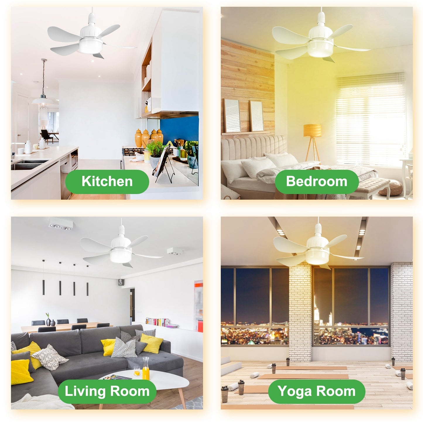 12W LED Ceiling Fan with Light 3-Speed Dimmable Smart Remote