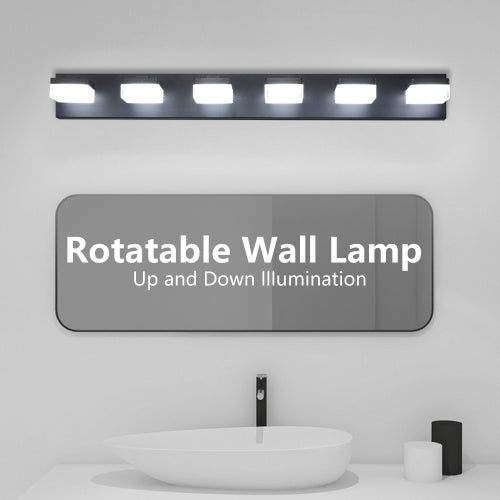 Modern 6-Light Black LED Makeup Mirror Vanity Light