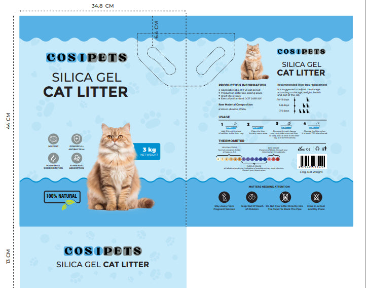 “Silicone Crystal Cat Litter – Smart Color-Changing Indicator for Odor & Moisture Control”