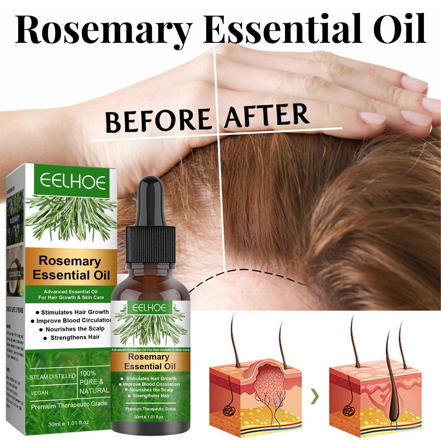 Rosemary Anti-Breakage Nourishing Hair Oil – Strengthen & Repair Hair