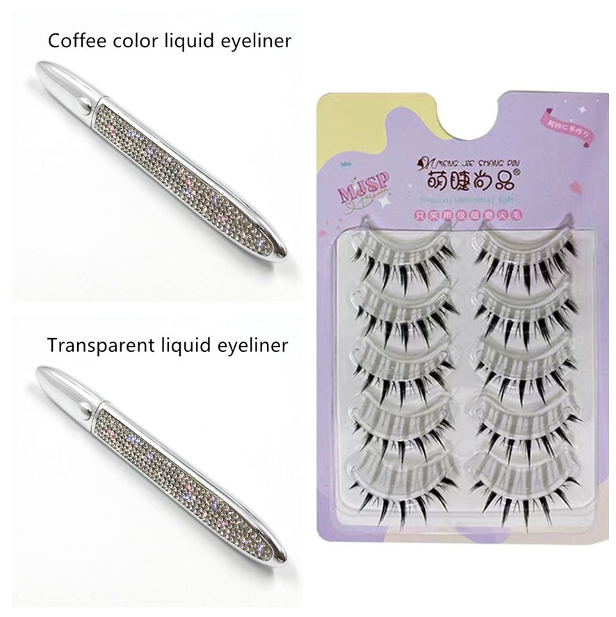 Multicolor Self-Adhesive Eyeliner with False Eyelashes – Easy, Long-Lasting Eye Makeup