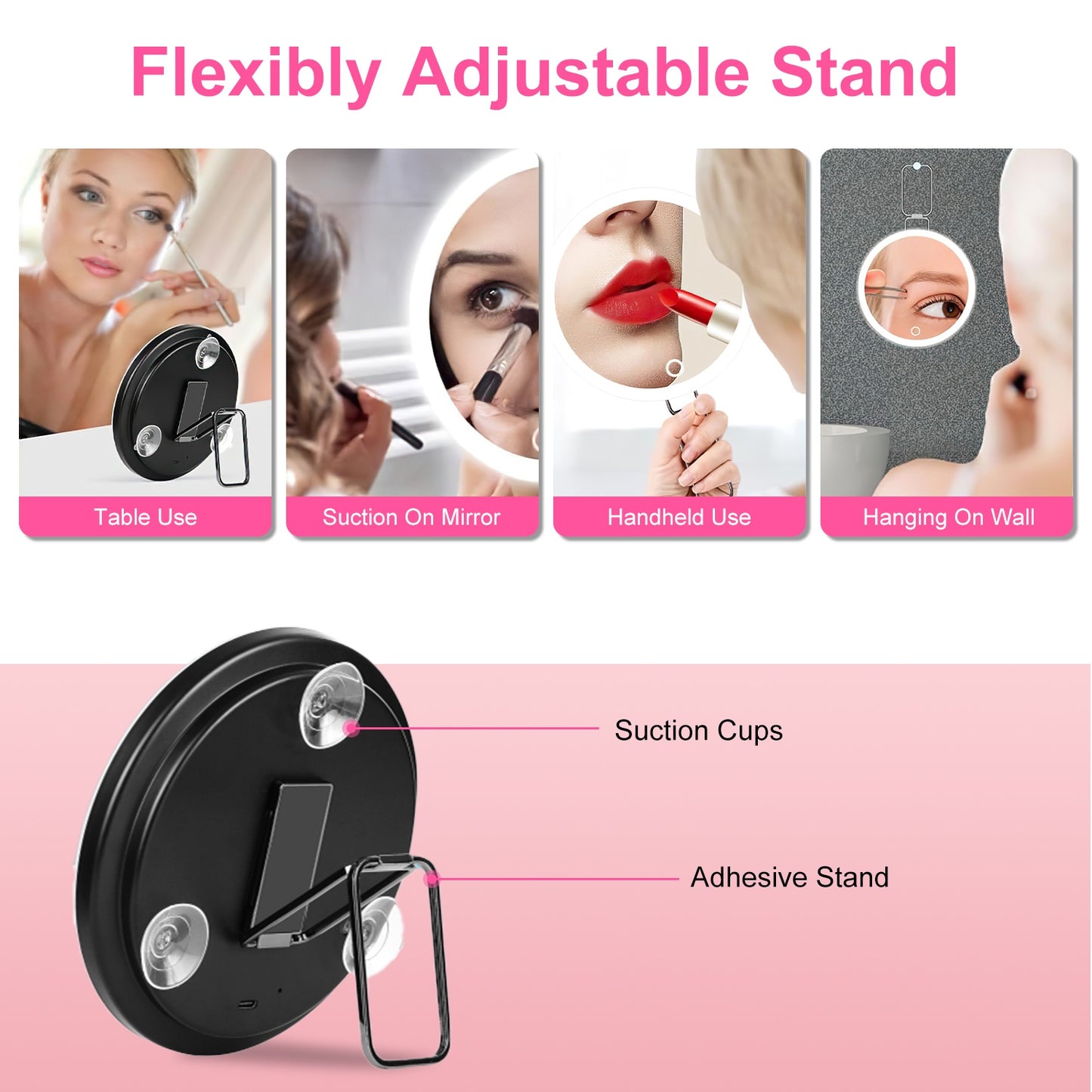 1Pc 30X Magnifying Makeup Mirror with Light & Tools – Travel Friendly