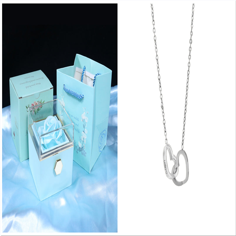 Rotating Soap Flower Rose Gift Box – Creative Jewelry & Valentine’s Day Gift for Women