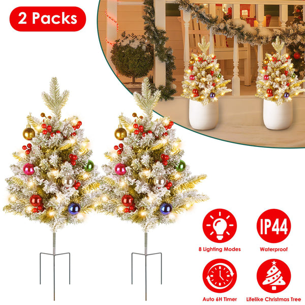 2PCS Solar Christmas Tree Lights – 50 LED Outdoor Waterproof Decor