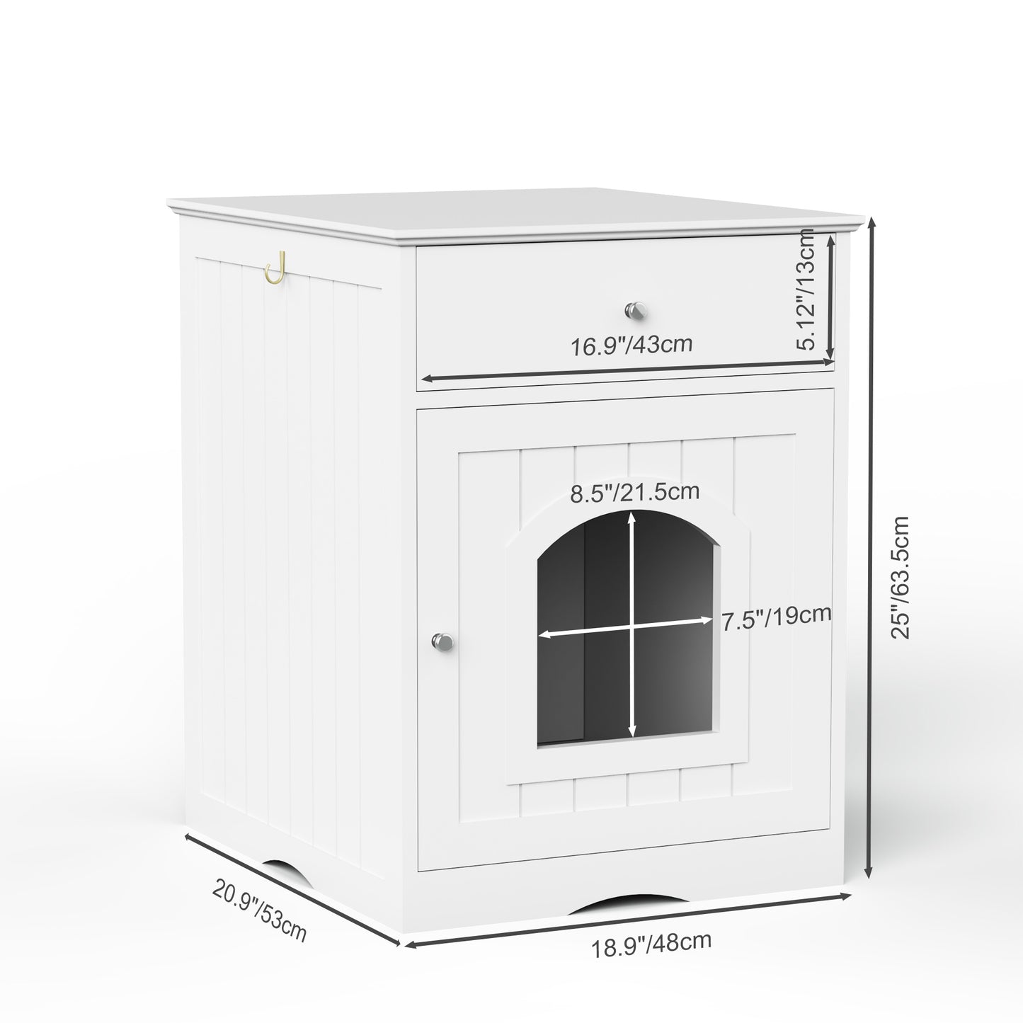 Wooden Litter Box Enclosure with Drawers | Pet House Furniture