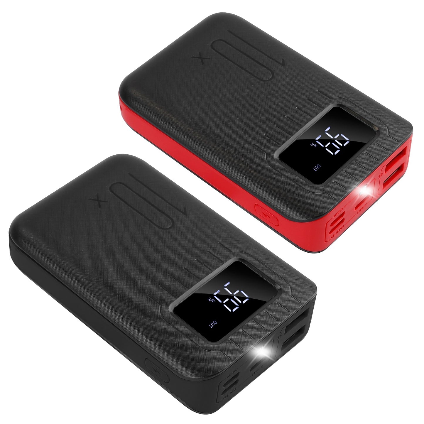 1W Portable Power Bank With Dual USB, LCD, Flashlight & Multi Input