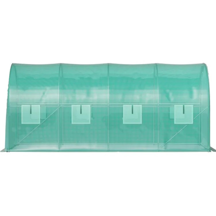 VEVOR 14.8×6.6×6.6 ft Walk-In Tunnel Greenhouse | Heavy-Duty Portable Plant Greenhouse with Galvanized Steel Frame, Roll-Up Windows & Zippered Door