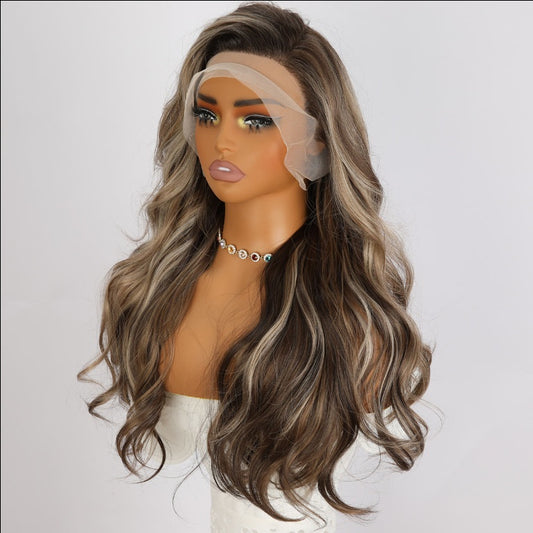 Hot Selling Glueless Synthetic Wigs with Highlights – Stylish Wear for Black Women