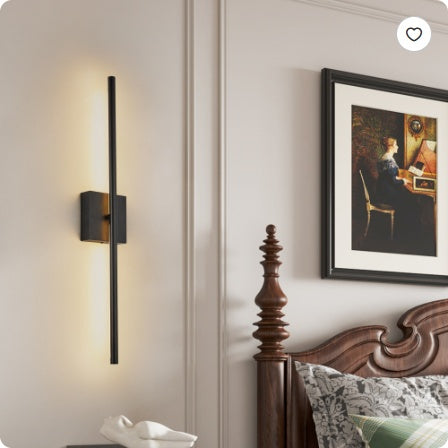 2-Pack Modern LED Wall Sconce Black Minimalist Indoor Wall Light
