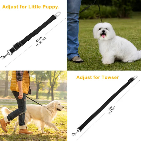 "2-Pack Adjustable Dog & Cat Seat Belt Harness – Safety Leash for Car Travel"