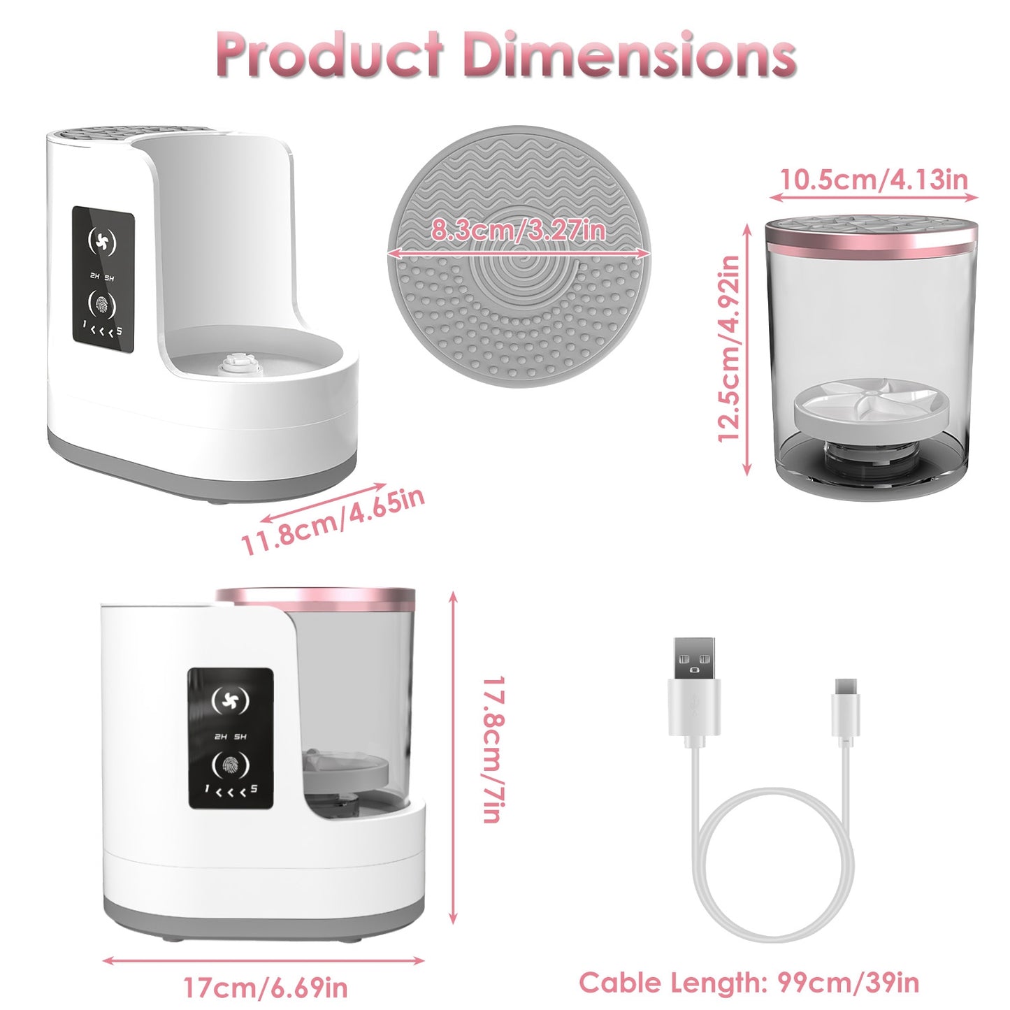 4-in-1 Electric Makeup Brush Cleaner & Dryer | USB-Powered Automatic Brush Blender with Timer, Digital Display & UV Disinfection – Universal for All Brushes