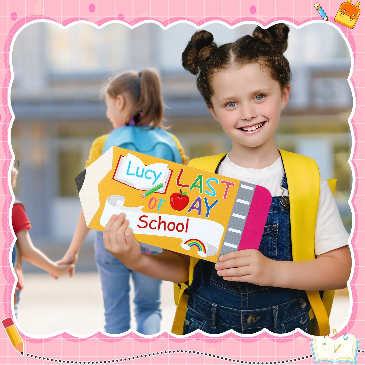 First & Last Day of School Board Sign – Double-Sided Pencil Chalkboard for Kindergarten & Preschool